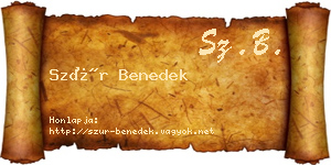 Szür Benedek névjegykártya